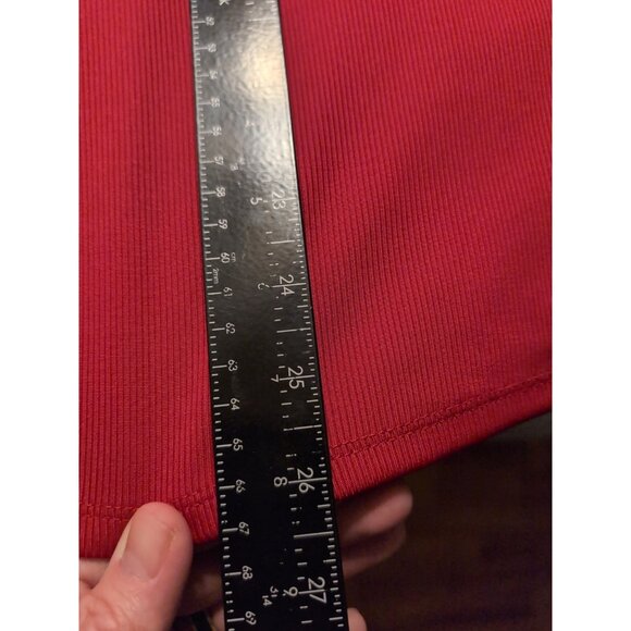 CATHERINE MALANDRINO Women's Size XL Ruby Red CutOut 3/4 Sleeve Mock Neck Blouse - Picture 8 of 8